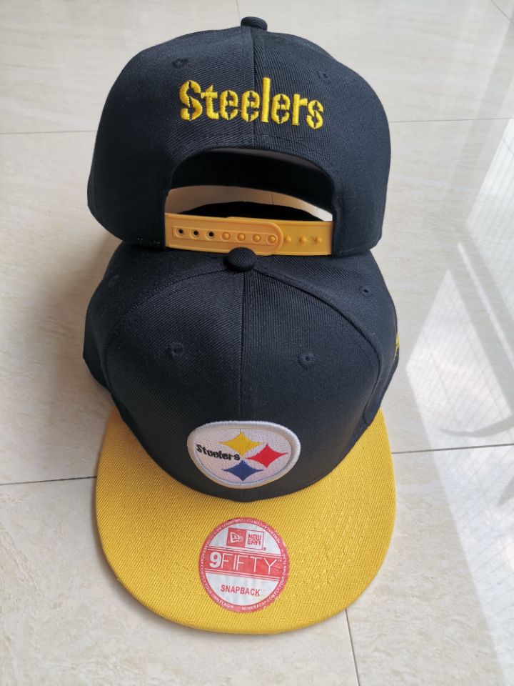 Steelers Team Logo Black Yellow Adjustable Hat LT