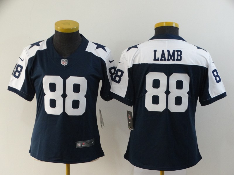 Nike Cowboys 88 Ceedee Lamb Navy Women 2020 NFL Draft First Round Pick Throwback Vapor Untouchable Limited Jersey