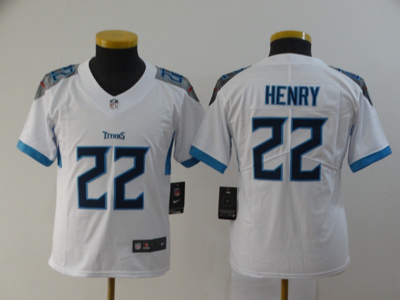Nike Titans 22 Derrick Henry White Youth New Vapor Untouchable Player Limited Jersey