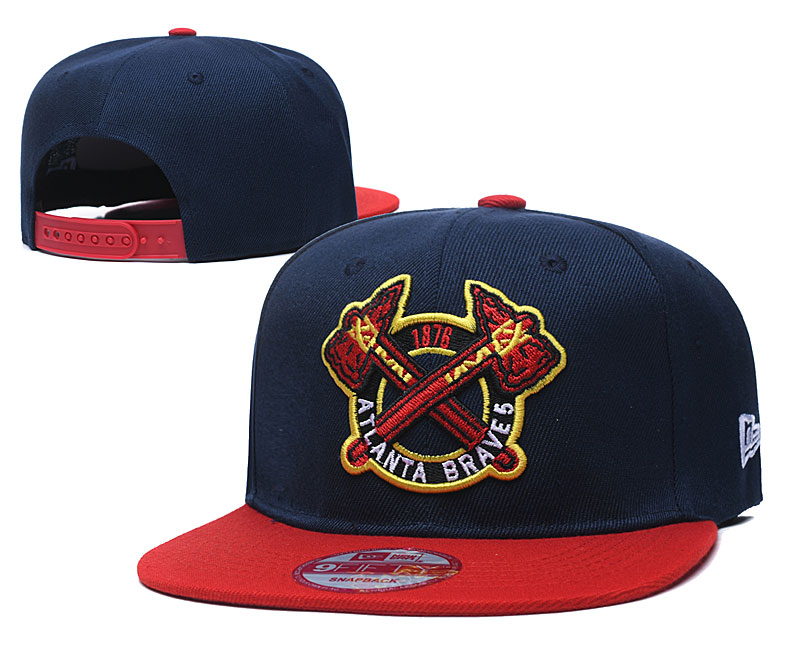Braves Team Logo Navy Red Adjustable Hat TX