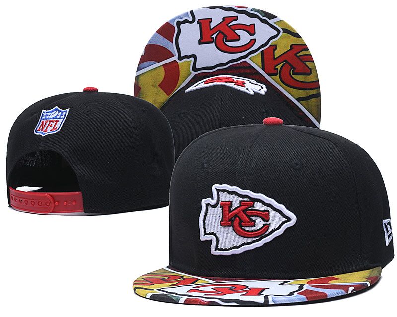 Chiefs Team Logo Black Adjustable Hat LH