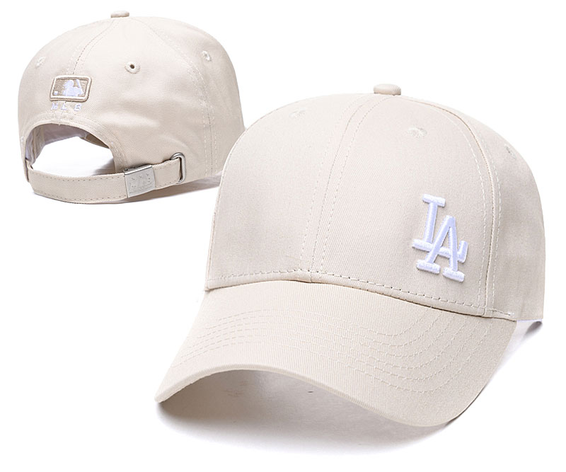 Dodgers Team Logo Cream Peaked Adjustable Hat TX