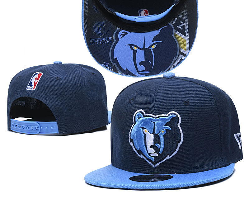 Grizzlies Team Logo Navy Blue Adjustable Hat TX