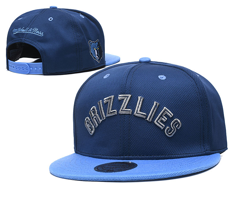 Grizzlies Team Logo Navy Mitchell & Ness Adjustable Hat TX