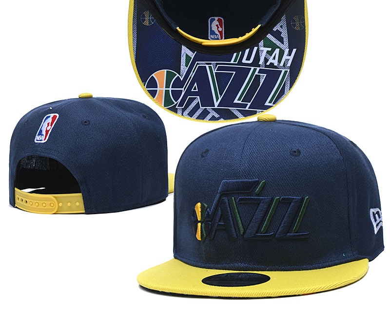 Jazz Team Logo Navy Yellow Adjustable Hat TX