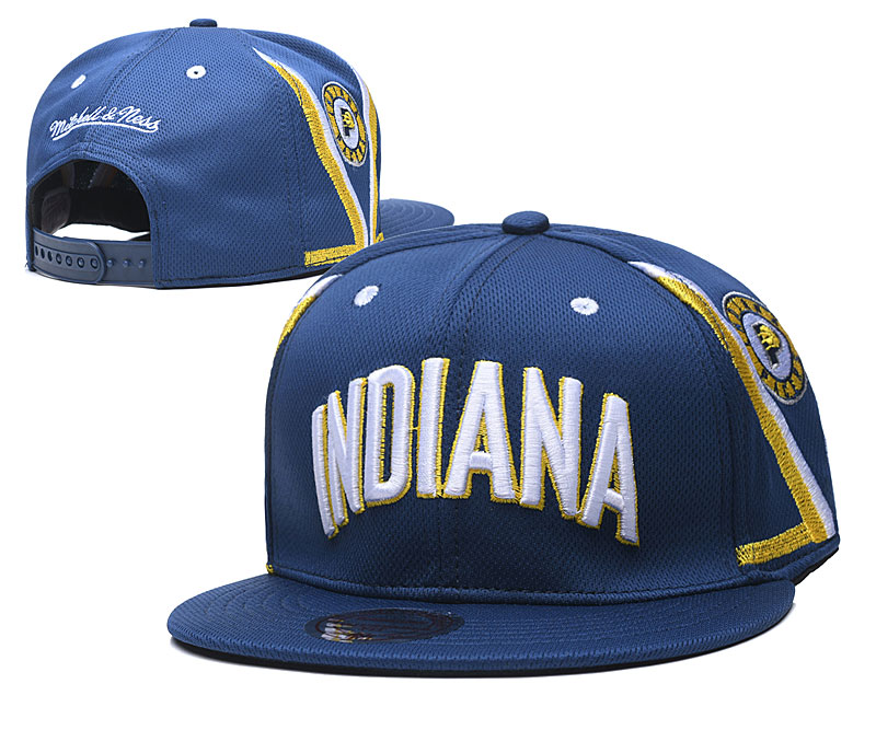 Pacers Team Logo Navy Mitchell & Ness Adjustable Hat TX