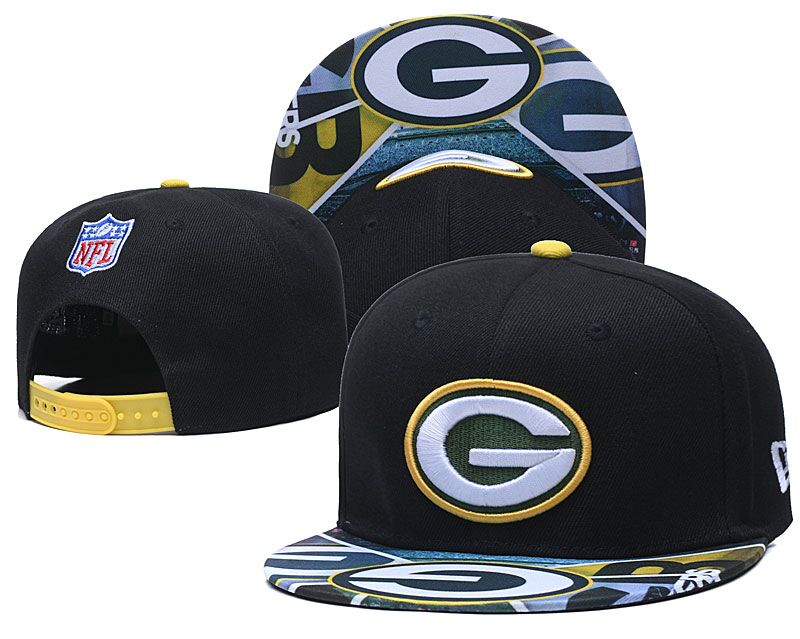 Packers Team Logo Black Adjustable Hat LH - Click Image to Close