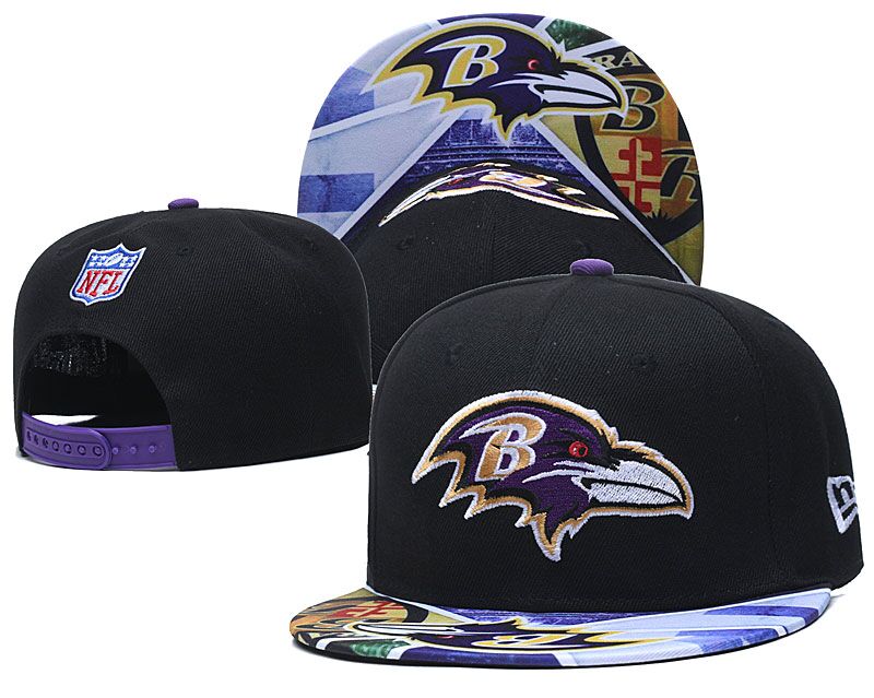 Ravens Team Logo Black Adjustable Hat LH