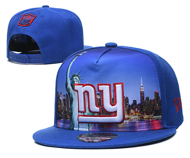 New York Giants Team City Logo Royal Adjustable Hat YD - Click Image to Close