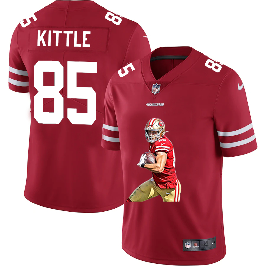 Nike 49ers 85 George Kittle Red Player Name Logo Vapor Untouchable Limited Jersey