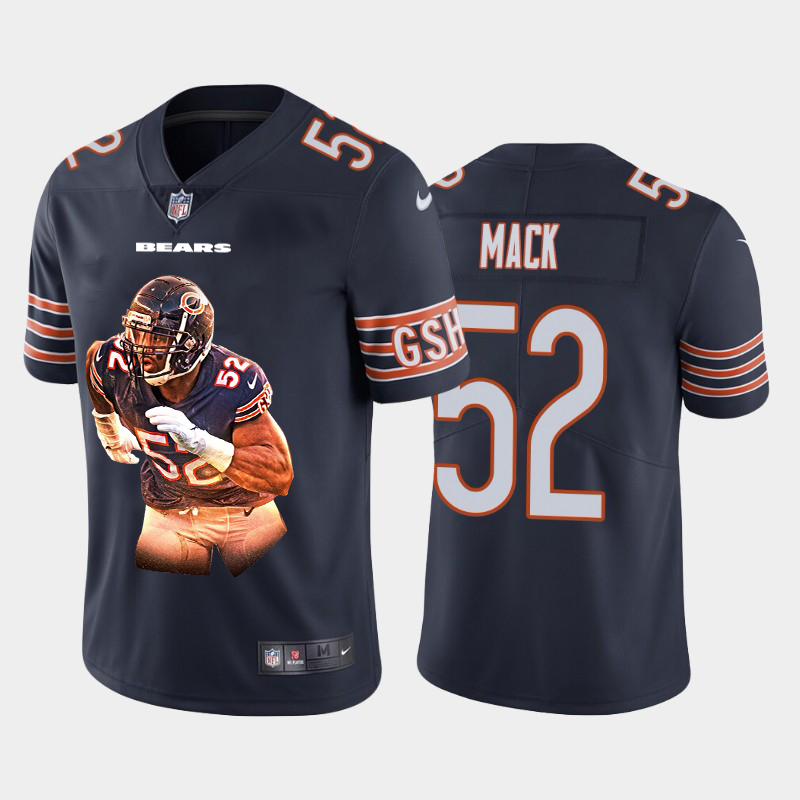 Nike Bears 52 Khalil Mack Navy Player Name Logo Vapor Untouchable Limited Jersey