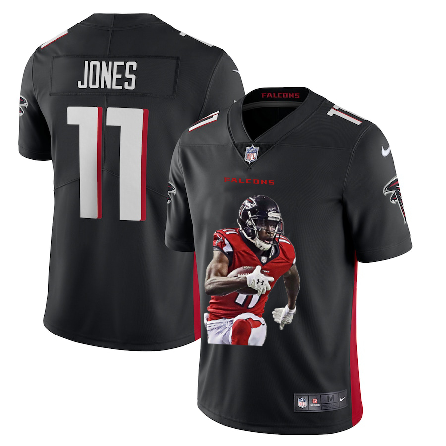 Nike Falcons 11 Julio Jones Black Player Name Logo Vapor Untouchable Limited Jersey