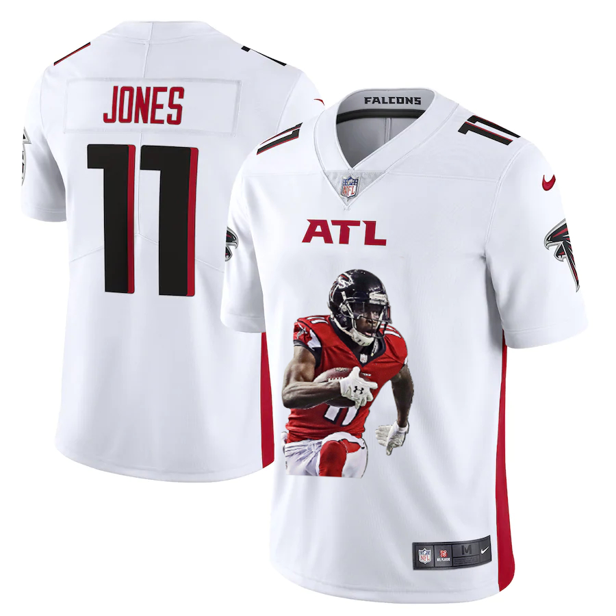 Nike Falcons 11 Julio Jones White Player Name Logo Vapor Untouchable Limited Jersey