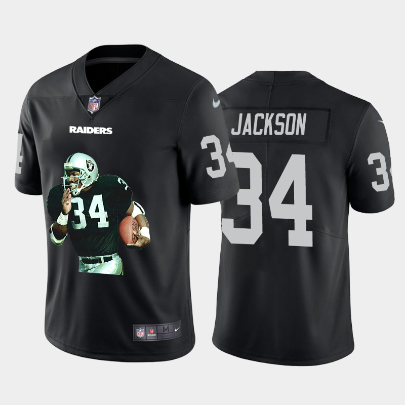 Nike Raiders 34 Bo Jackson Black Player Name Logo Vapor Untouchable Limited Jersey