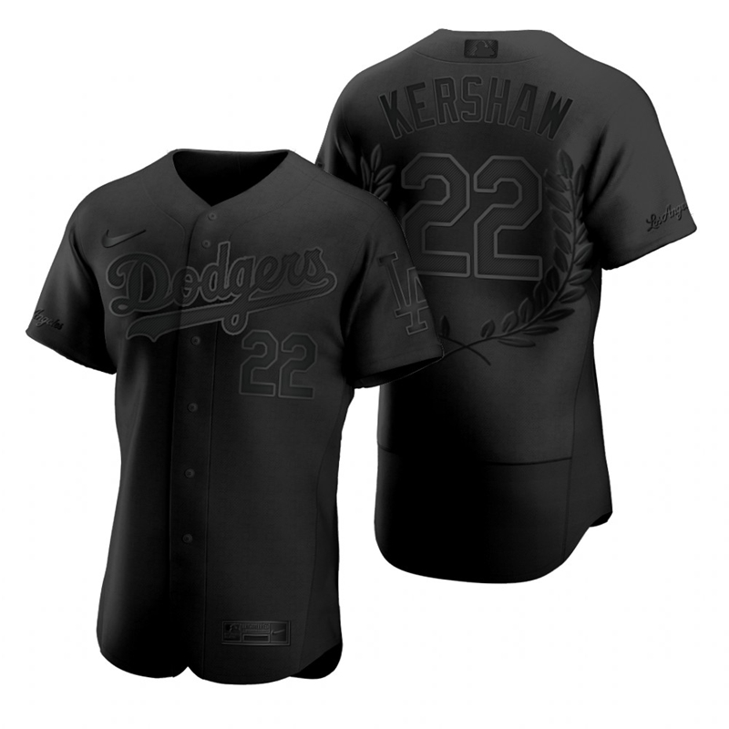 Dodgers 22 Clayton Kershaw Black Nike Flexbase Fashion Jersey - Click Image to Close