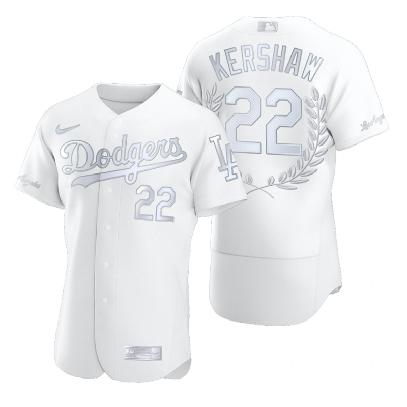 Dodgers 22 Clayton Kershaw White Nike Flexbase Fashion Jersey - Click Image to Close