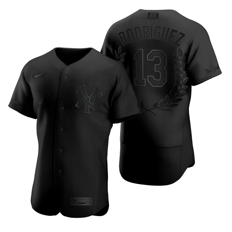 Yankees 13 Alex Rodriguez Black Nike Flexbase Fashion Jersey