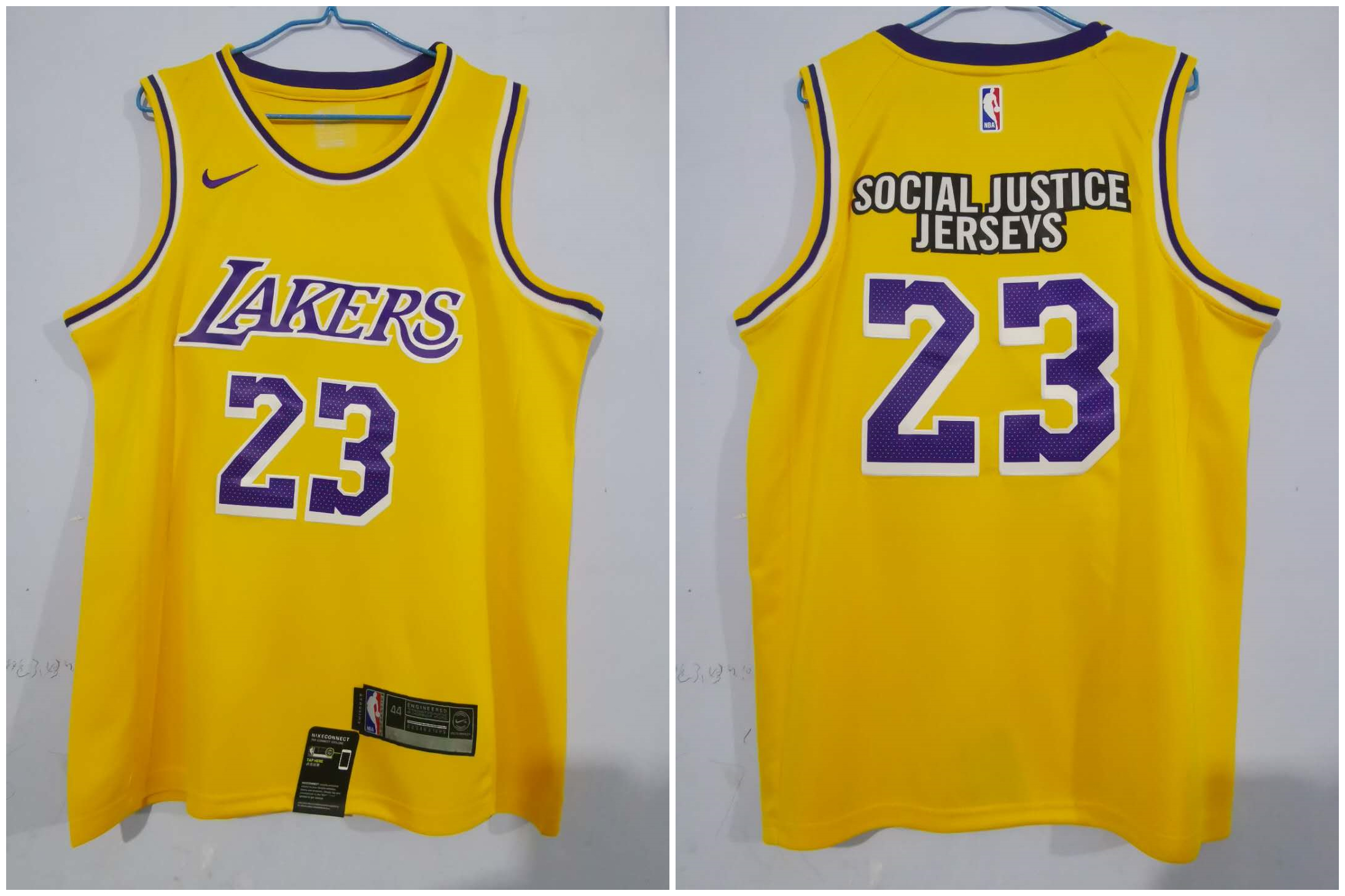 Lakers 23 Social Justice Yellow Nike Swingman Jersey