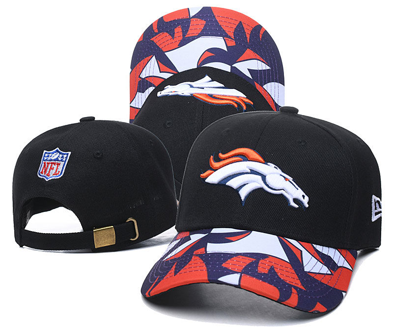 Broncos Team Logo Black Peaked Adjustable Hat LH