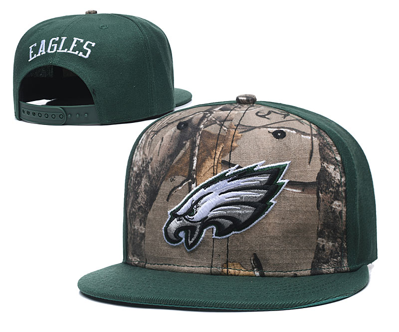 Eagles Team Logo Olive Green Black Adjustable Hat TX