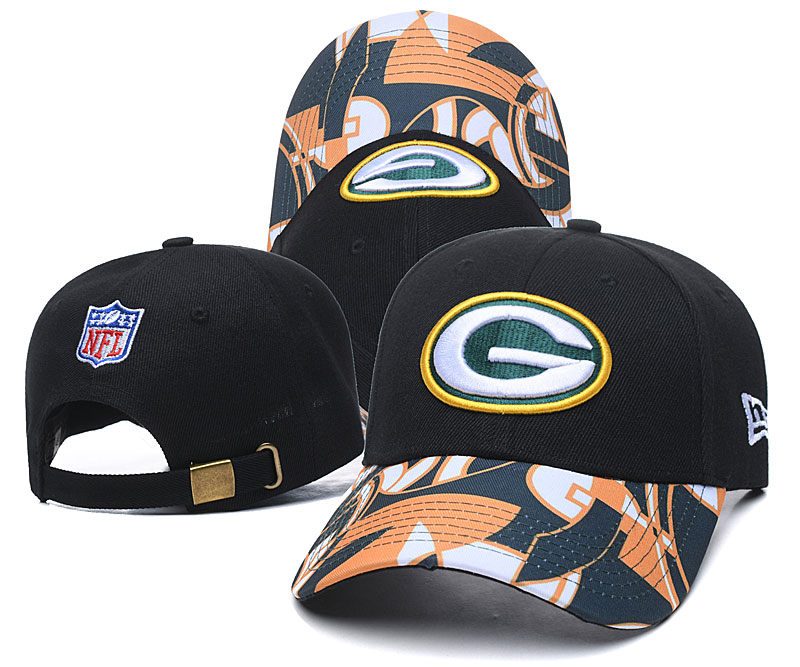 Packers Team Logo Black Peaked Adjustable Hat LH