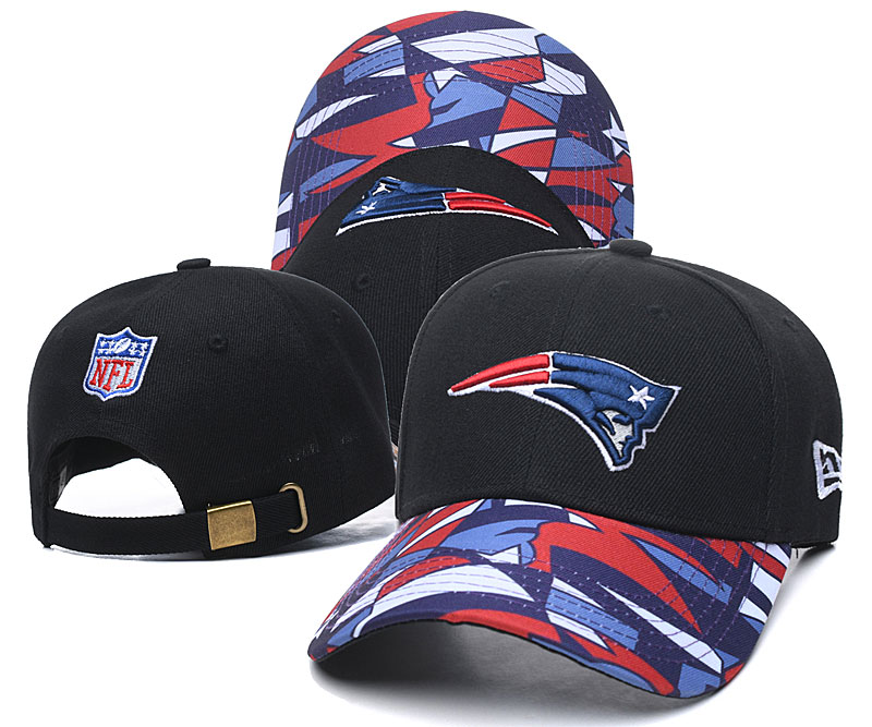 Patriots Team Logo Black Peaked Adjustable Hat LH