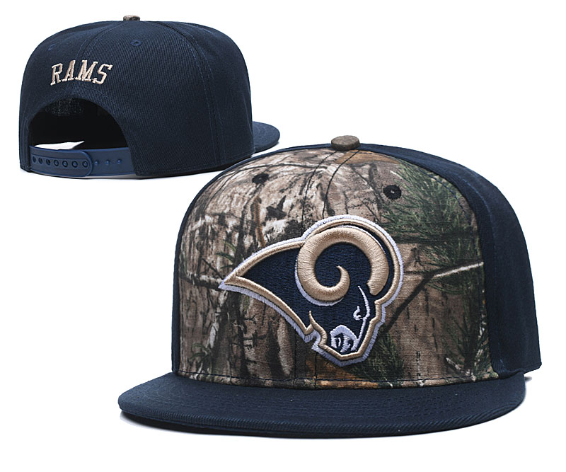 Rams Team Logo Olive Navy Black Adjustable Hat TX