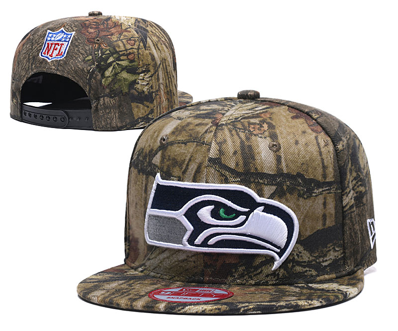 Seahawks Team Logo Olive Adjustable Hat LH