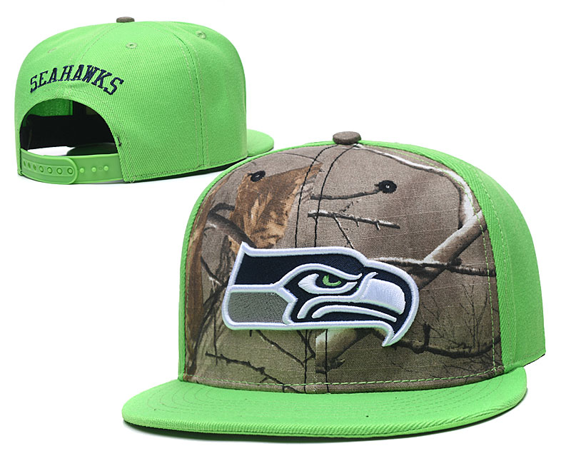 Seahawks Team Logo Olive Green Adjustable Hat TX