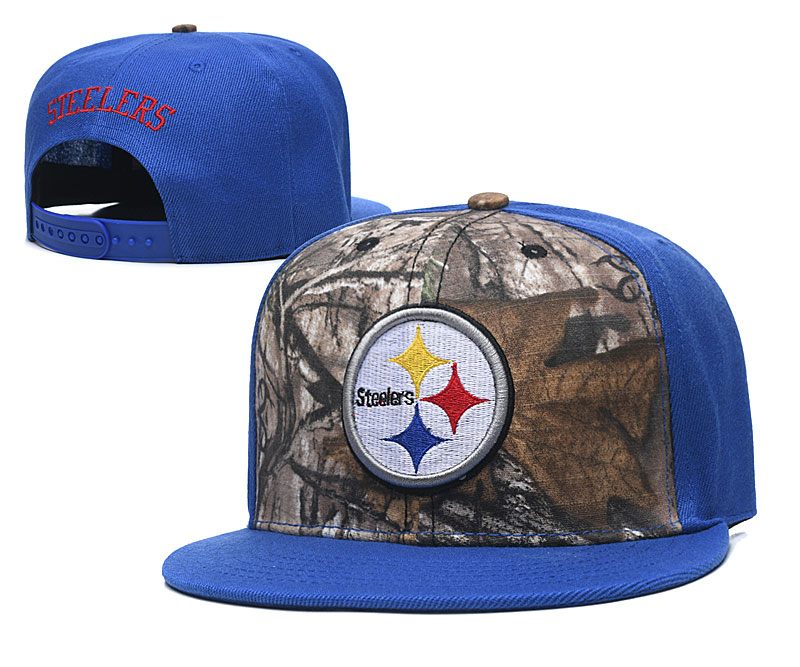 Steelers Team Logo Olive Blue Adjustable Hat TX