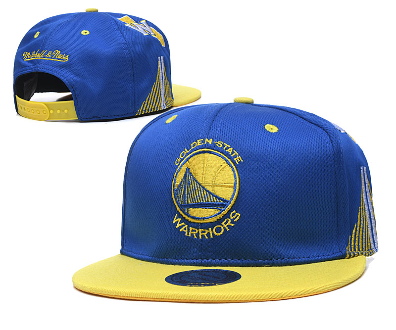Warriors Team Logo Blue Mitchell & Ness Adjustable Hat TX