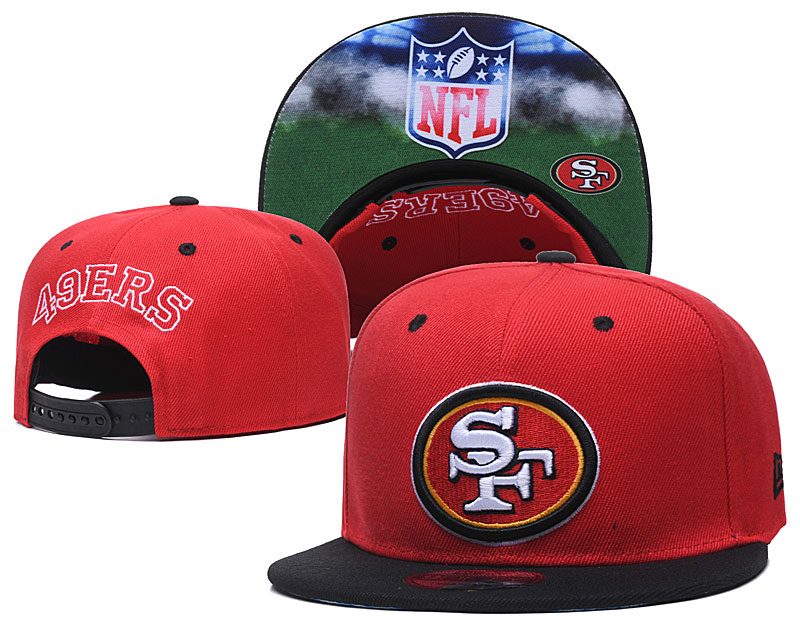 49ers Team Logo Red Adjustable Hat GS - Click Image to Close