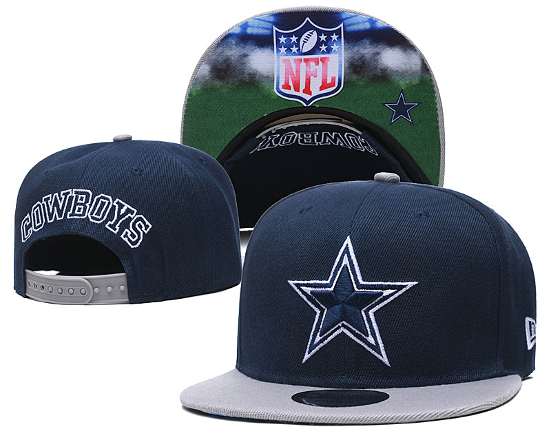 Cowboys Team Logo Navy Gray Adjustable Hat GS