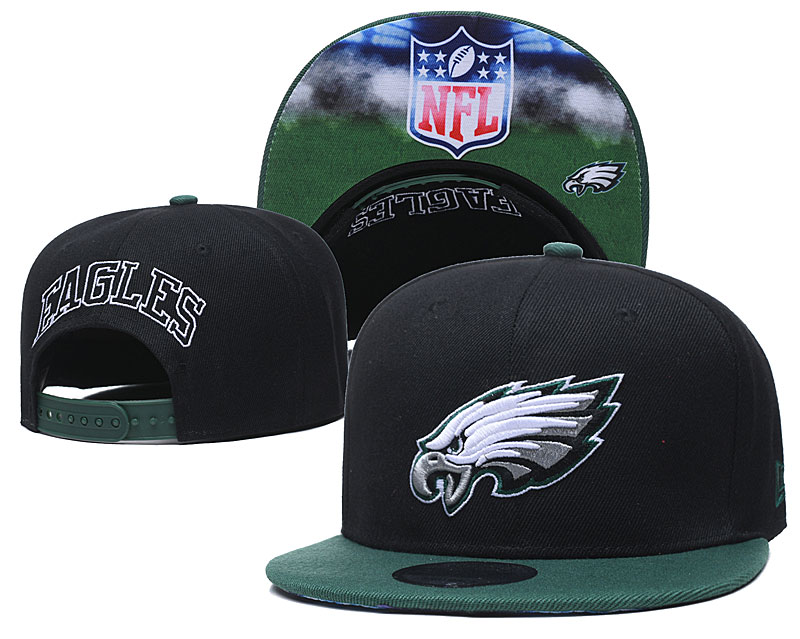 Eagles Team Logo Black Green Adjustable Hat GS
