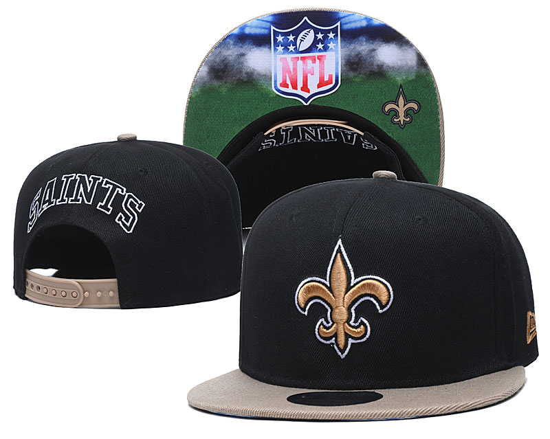 Saints Team Logo Black Adjustable Hat GS