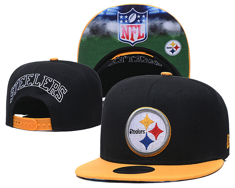 Steelers Team Logo Black Yellow Adjustable Hat GS