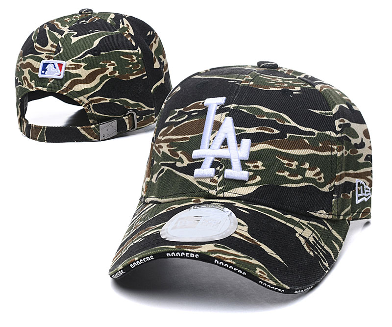 Dodgers Team Logo Olive Peaked Adjustable Hat TX