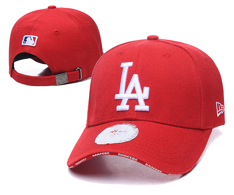 Dodgers Team Logo Red Peaked Adjustable Hat TX