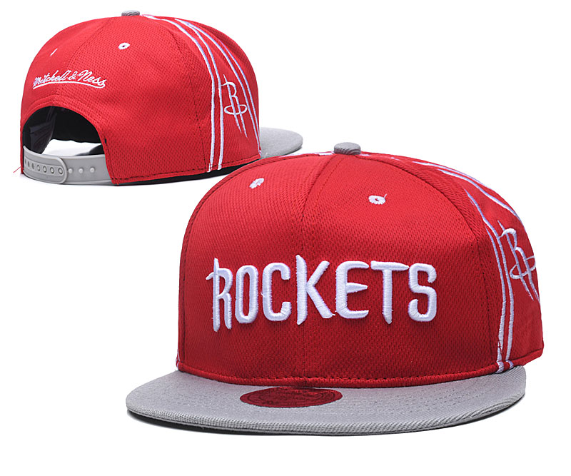 Rockets Team Logo Red Mitchell & Ness Adjustable Hat TX