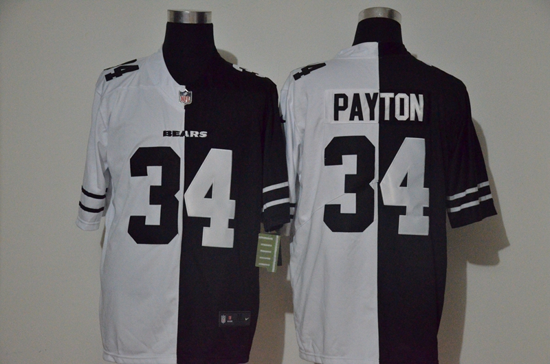 Nike Bears 34 Walter Payton Black And White Split Vapor Untouchable Limited Jersey