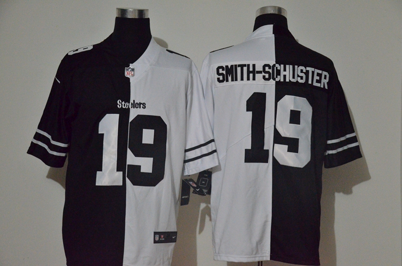 Nike Steelers 19 JuJu Smith-Schuster Black And White Split Vapor Untouchable Limited Jersey