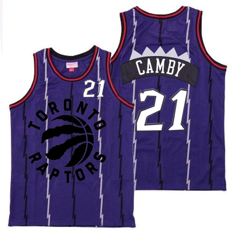 Raptors 21 Marcus Camby Purple Retro Jersey