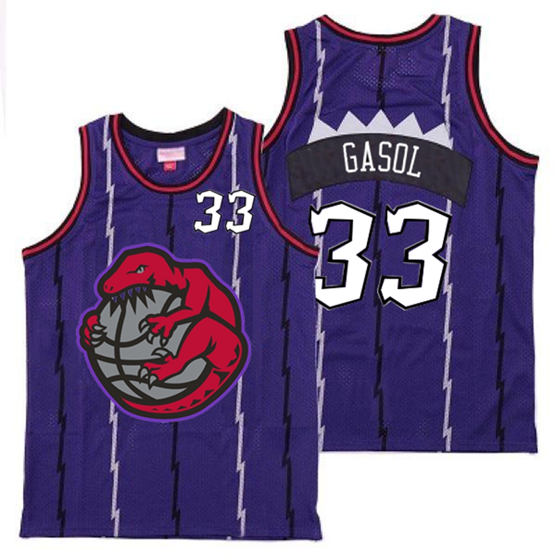 Raptors 33 Marc Gasol Purple Retro Jerseys - Click Image to Close