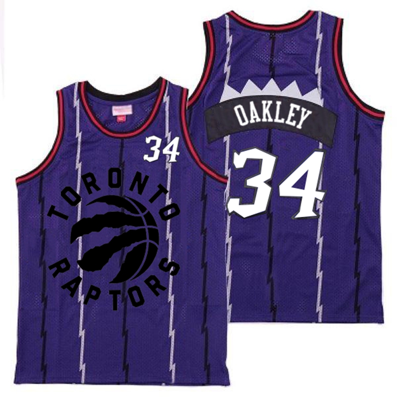 Raptors 34 Charles Oakley Purple Retro Jersey