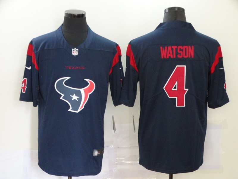 Nike Texans 4 Deshaun Watson Navy Team Big Logo Color Rush Limited Jersey
