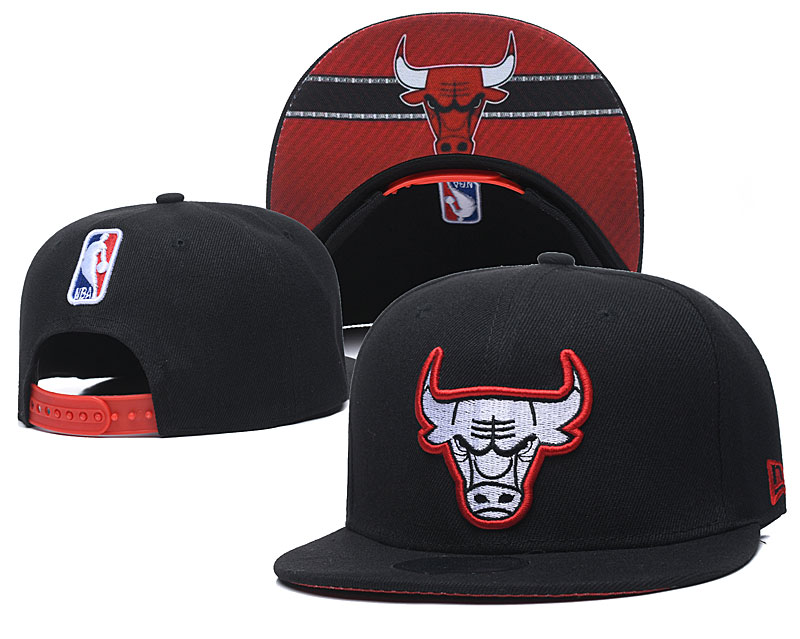 Bulls Fresh Logo Black Red Adjustable Hat GS
