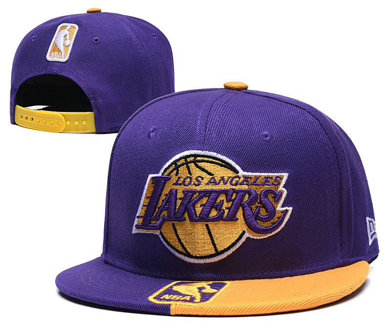 Lakers Team Logo Purple Yellow Adjustable Hat GS - Click Image to Close