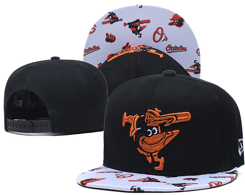 Orioles Team Logo Black White Adjustable Hat TX