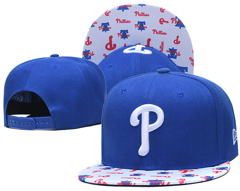 Phillies Team Logo Royal White Adjustable Hat TX - Click Image to Close