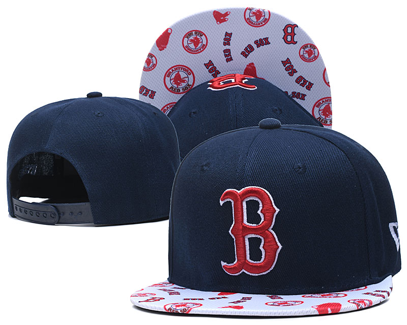 Red Sox Team Logo Navy White Adjustable Hat TX - Click Image to Close